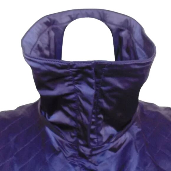 ST.JOHN SPORT Vest, L, Purple Quilted, Big Collar Zipper, Pockets - Picture 12 of 16